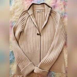 Vintage Y2K Size xl Thick Ribbed Full Zip Sweater tommy hilfiger